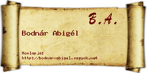 Bodnár Abigél névjegykártya